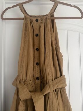 Banana Republic Tan Button-Front Sleeveless Dress